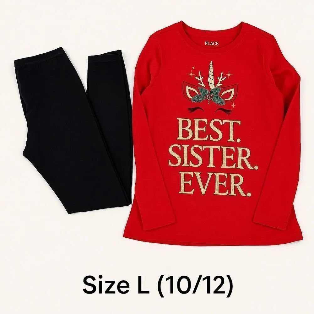 🌴 Best Sister Ever Holiday Outfit – Size L (10/12)